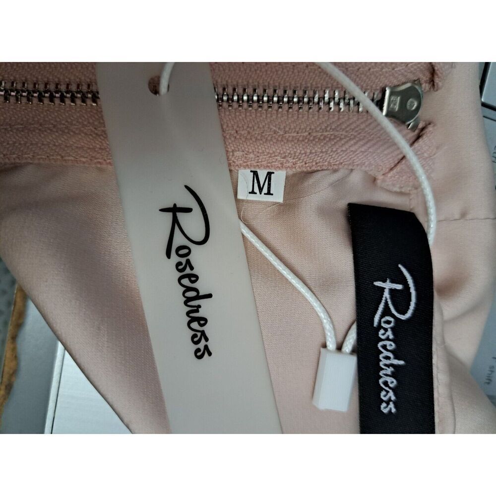 Rosedress Tank Top Cropped Cami Size Medium Pink Silky Rhinestone Straps — image 6 of 6